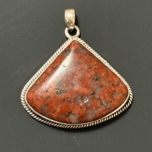 Elegant Sterling Silver 925 Brown stone Pendant